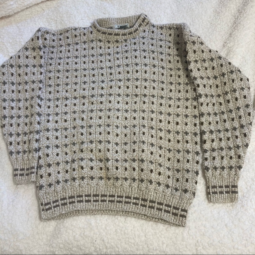 Vintage trendy cotton grandpa sweater